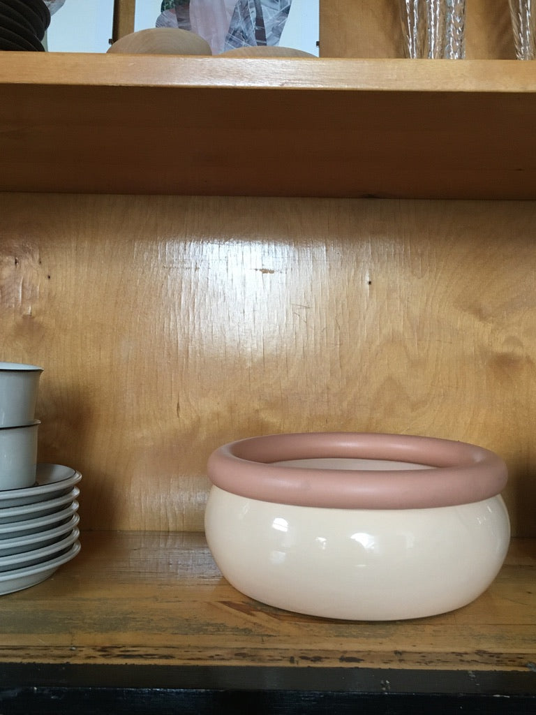 Peachy pink ceramic bowl