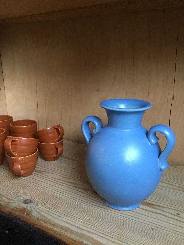 Blue handle vase