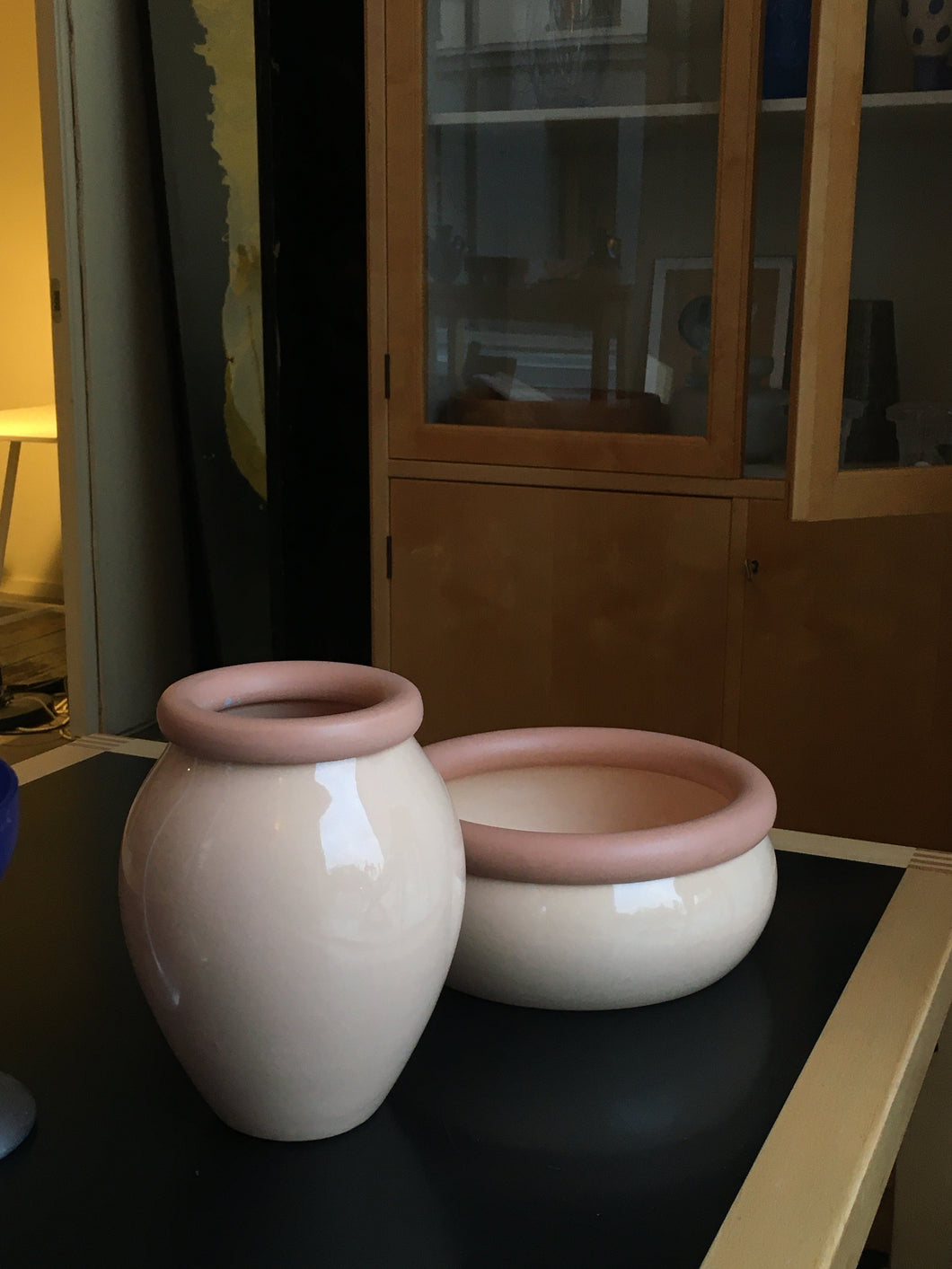 Peachy pink ceramic vase