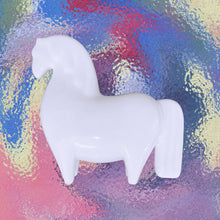 Load image into Gallery viewer, White ceramic horse decoration
