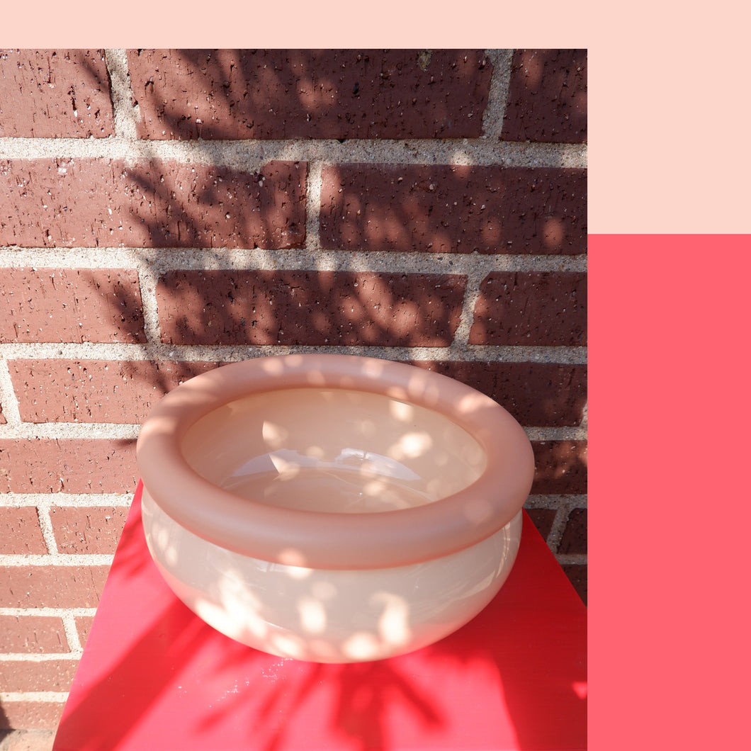 Peachy pink ceramic bowl