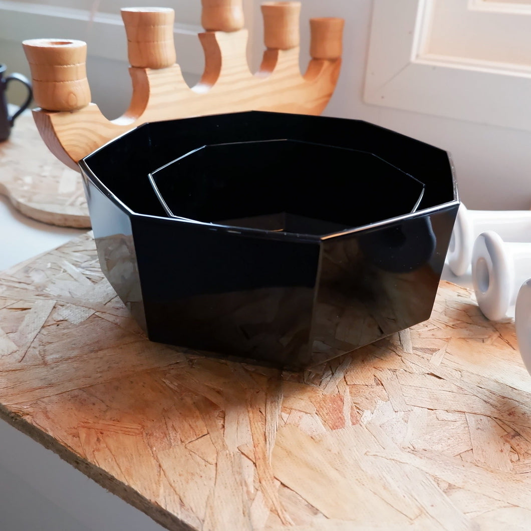 Arcoroc large black glass bowls