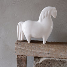 Load image into Gallery viewer, White ceramic horse decoration

