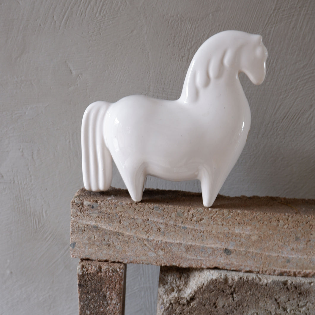 White ceramic horse decoration