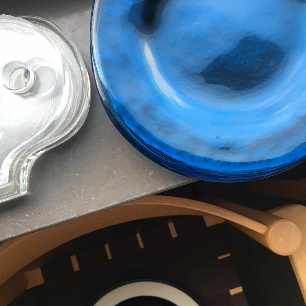 Blue Pukeberg glass plates