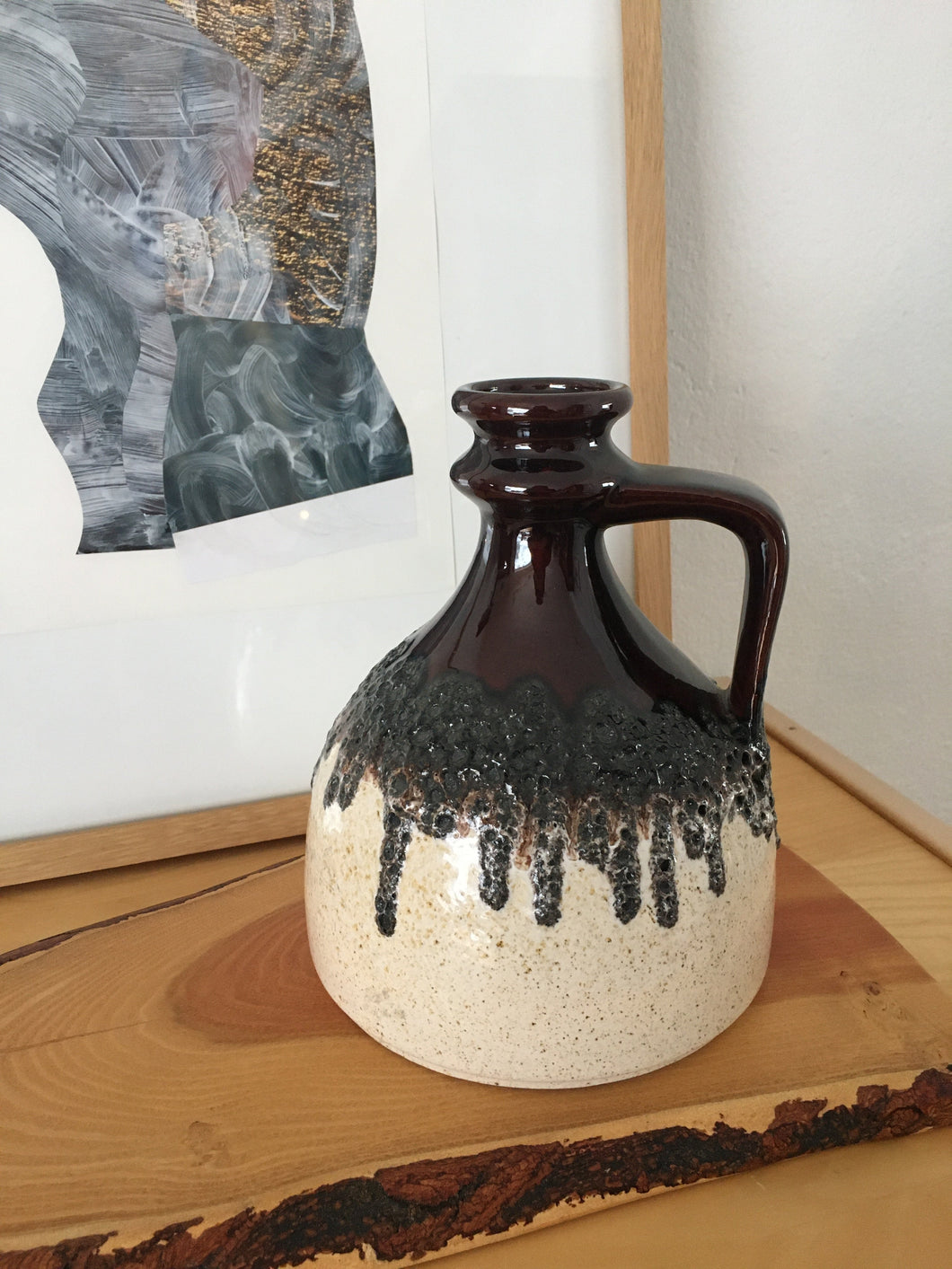Brown lava vase